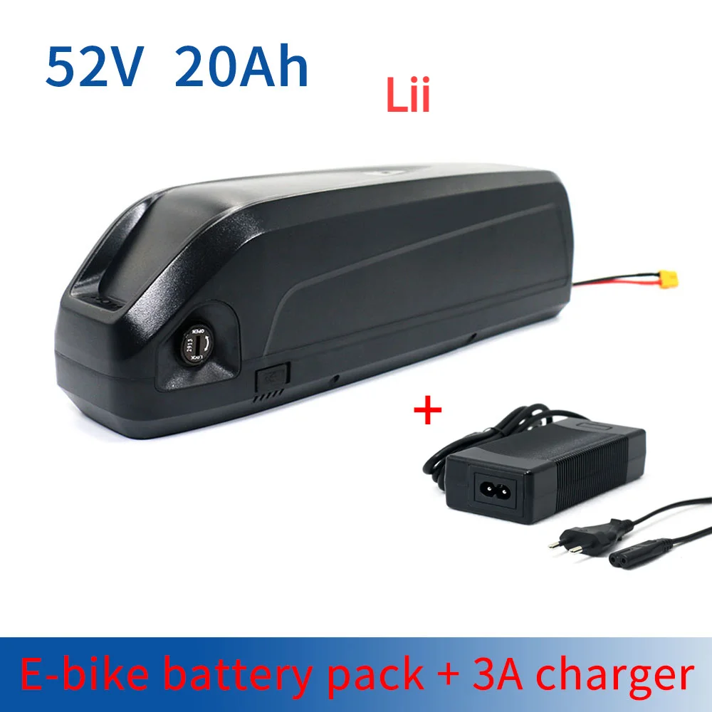 

52V 20Ah 18650 Battery Pack Hailong G65 Case for 250W-1000W EBike Motor Conversion Kit Electric Bicycle Scooters with 3A Charger