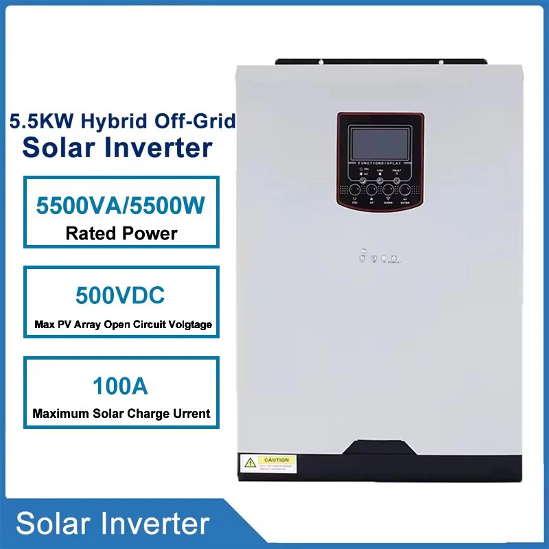 

Гибридный автономный солнечный инвертор мощностью 5,5 кВт, MPPT 220 В, включает систему контроллера заряда постоянного/переменного тока, контроллер солнечного зарядного устройства с одним выходом