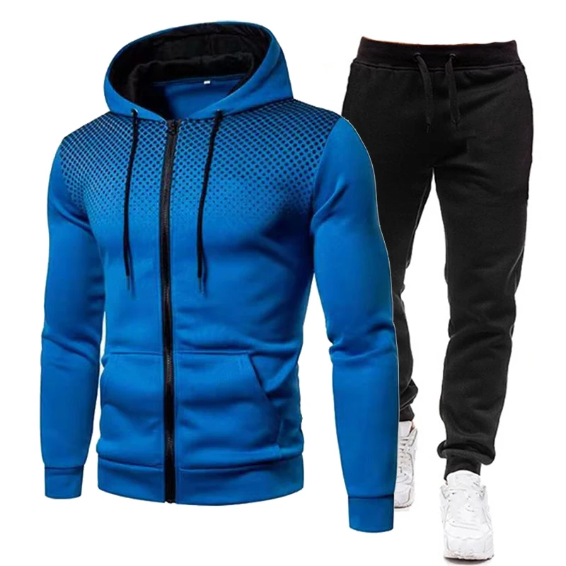 Casual Sweatshirt Voor Heren Met Ritssluiting En Capuchon, Jack Met Capuchon, Joggingjas En Joggingbroek, Tweedelige S-4XL