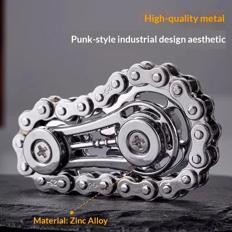 chain toothed mechanical flywheels Fidget Spinner anti stress anxiety metal bicycle chain Spinner stress reducing