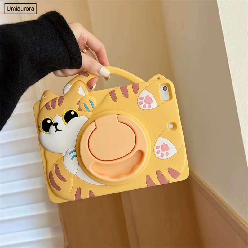 For Samsung Tab A9+ A9 Plus SM-X210 X110 A7 A8 SM-X200 S6 Lite P610 T500 T220 Kids Silicon Tablet Case Cartoon Stand Cover Funda