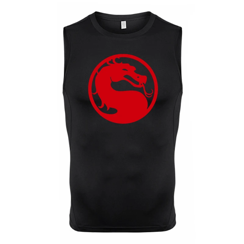Ärmelloses Kompressionsshirt mit Totenkopf-Flügel-Print für Herren, sportliche, schnell trocknende Tanktops, Fitness-Workout-Lauf-Baselayers, Unterhemden – Detail 18