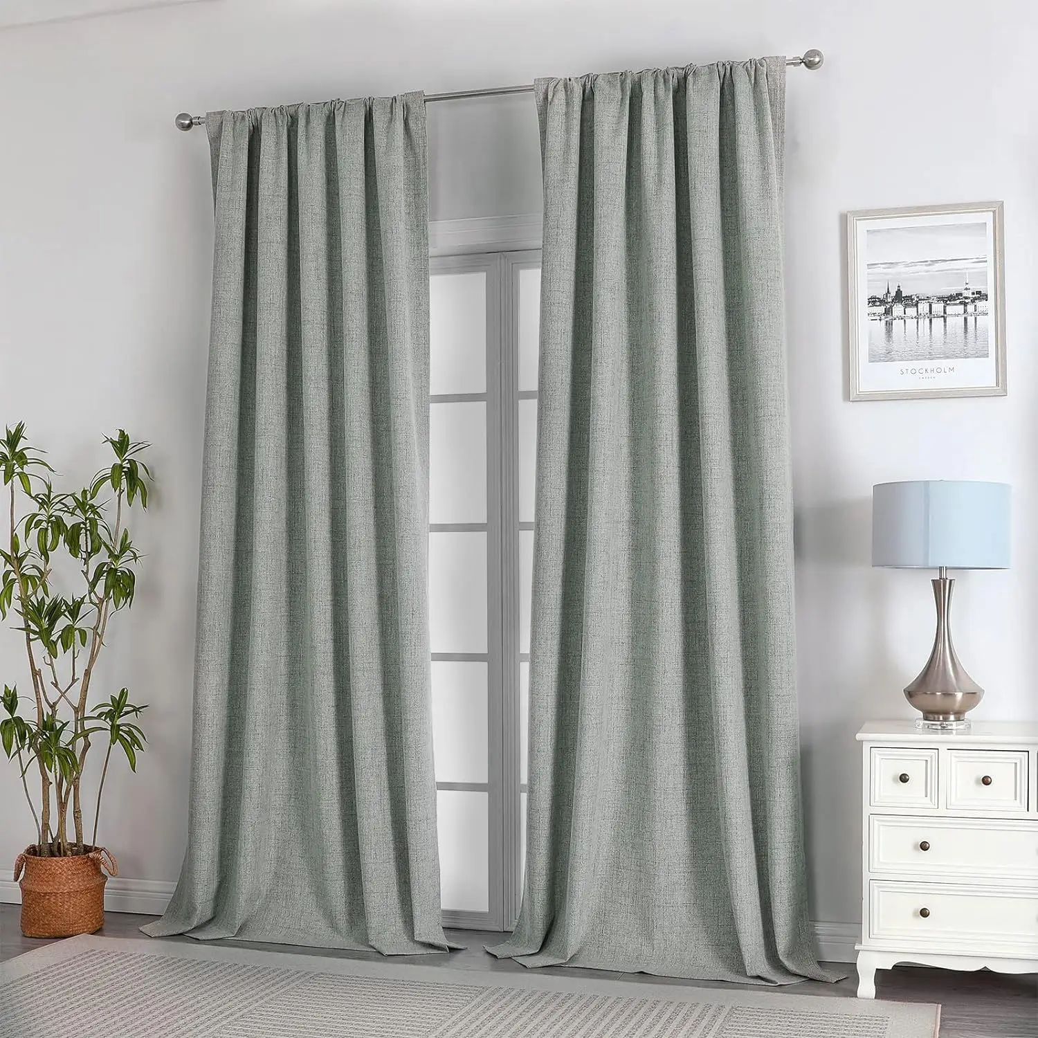 Custom 100% full blackout coated linen curtains colorful linen cotton linen curtains finished products in various colors