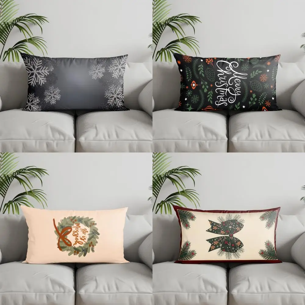 

Home Decor Merry Christmas Pine Tree Pillow Suitable For Sofa Bedroom Car Pillow Cover Cushion Rectangular Back Cushion