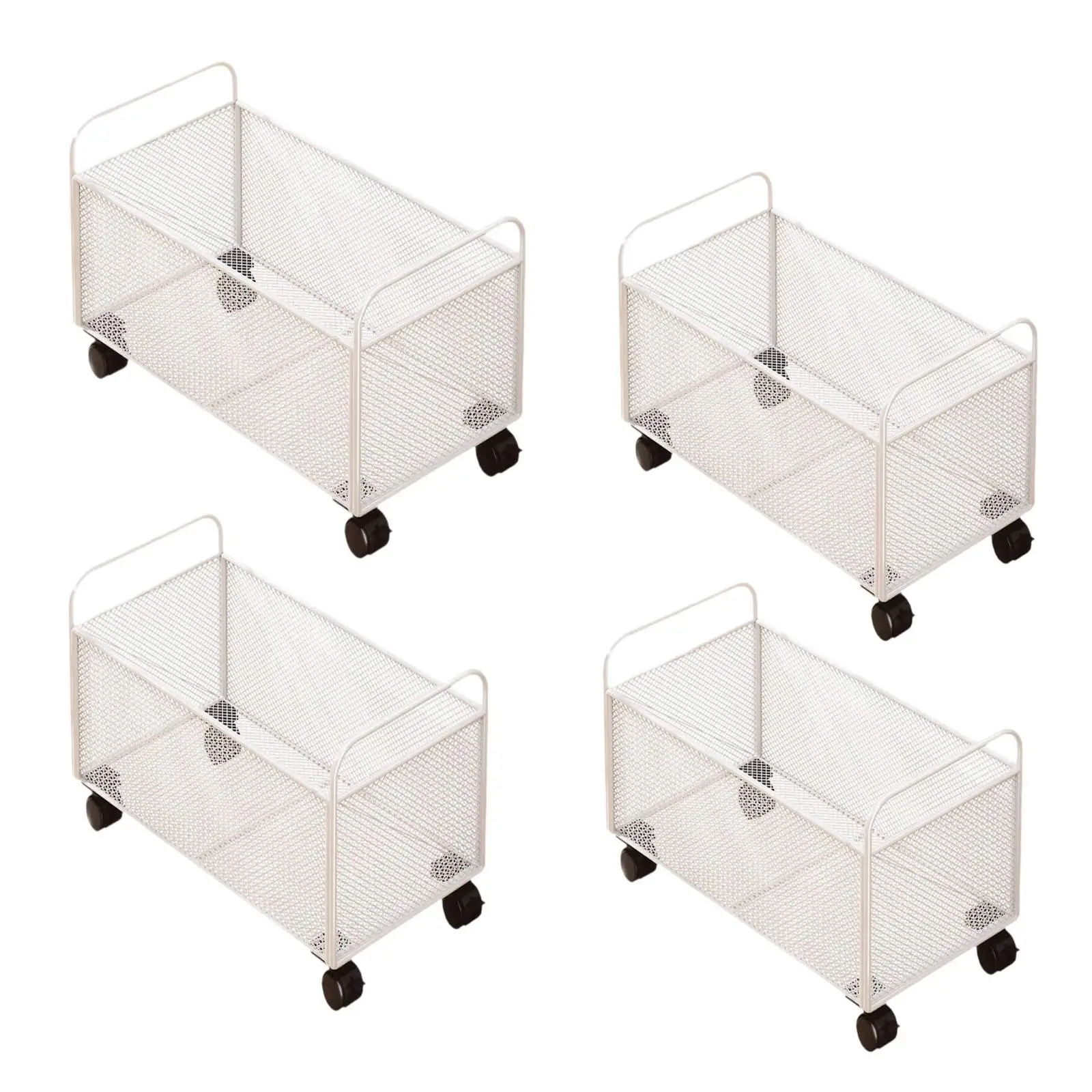

Rolling File Cart with Wheels Office Supplies Under Desk Mesh Hanging File Organizer Mesh Storage Cart for Office School Handbag