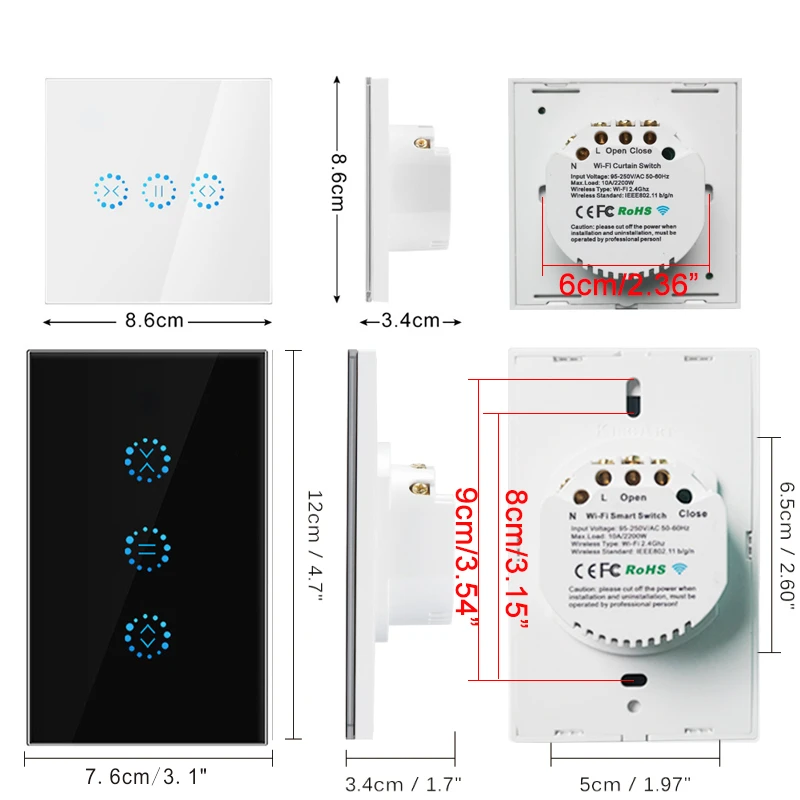 WiFi EU US Smart Curtain Switch for Blinds Roller Shutter Electric Motorized Motor,Percentage Open,for eWeLink Alexa