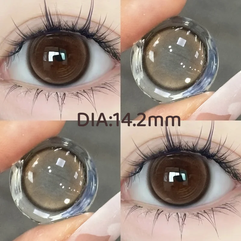 KSSEYE 1 Pair Korean Lenses Colored Contact Lens Brown Beautiful Pupils With diopter Large Diameter New Blue Soft Fashion Lenses