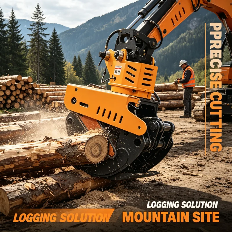 Feeding - Professional Excavator Wood Cutter With Automatic
