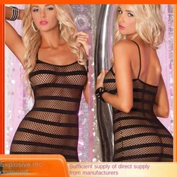 Transparent and Sexy Lingerie with Suspender, Oversized Buttocks,Women's Jumpsuit  Fishnet Bodysuit Plus Size Lingerie Body Suit