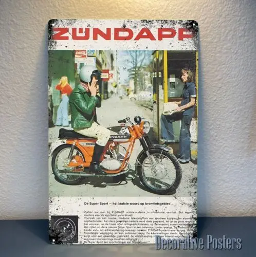 1p,Zundapp Vintage Motorcycle Metal Poster - Tin Sign - Size:20x30cm