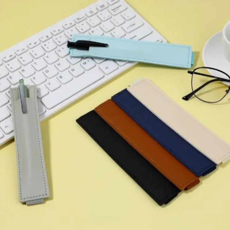 2Pcs Classic Notebook Laptop Elastic Strap Pencil holder Daily Pen Clip Leather for Ipad Tablet Phone Capacitor Pen Sleeve Pouch