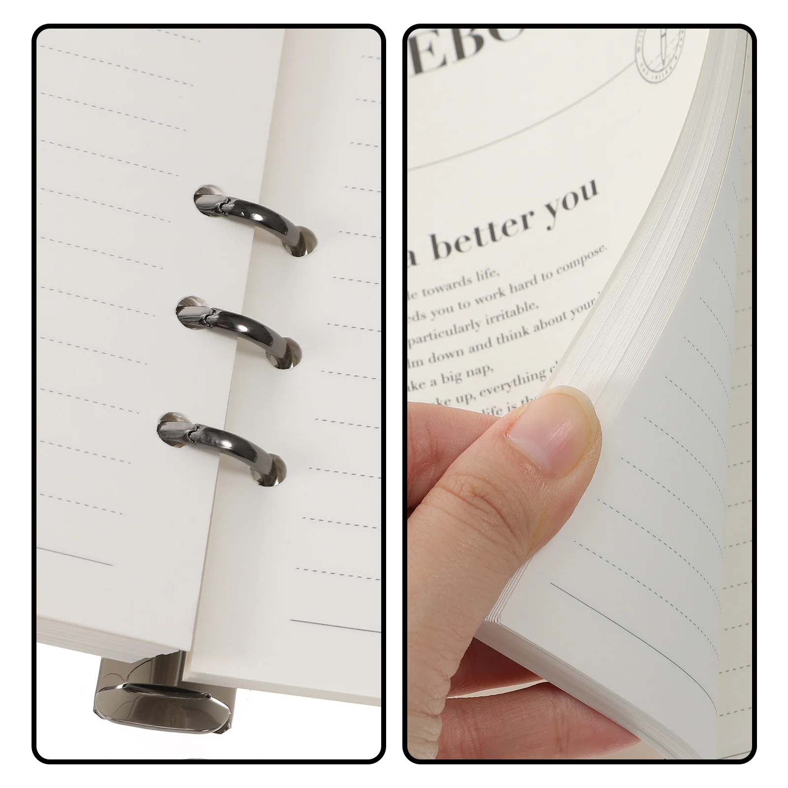 Transparent Scrapbook Loose-Leaf Notepad Pocket Binder Lovely Notebook Writing Planner Office Memo Pad Replacement Refill