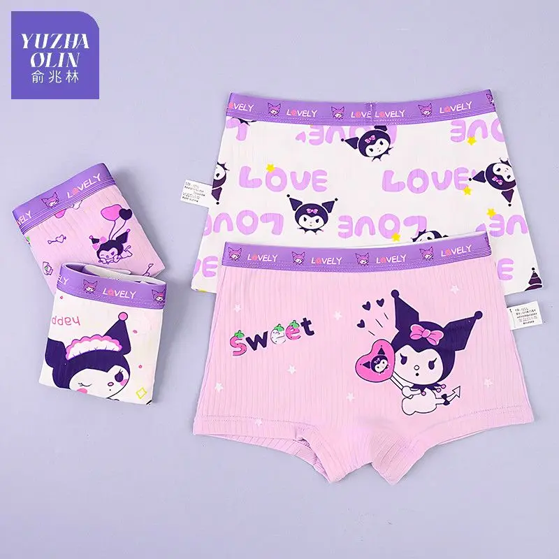 Sanrio kuromi criança cuecas adolescente menino calcinha cuecas femininas crianças boxer calcinha menina shorts caixa cuecas shorts