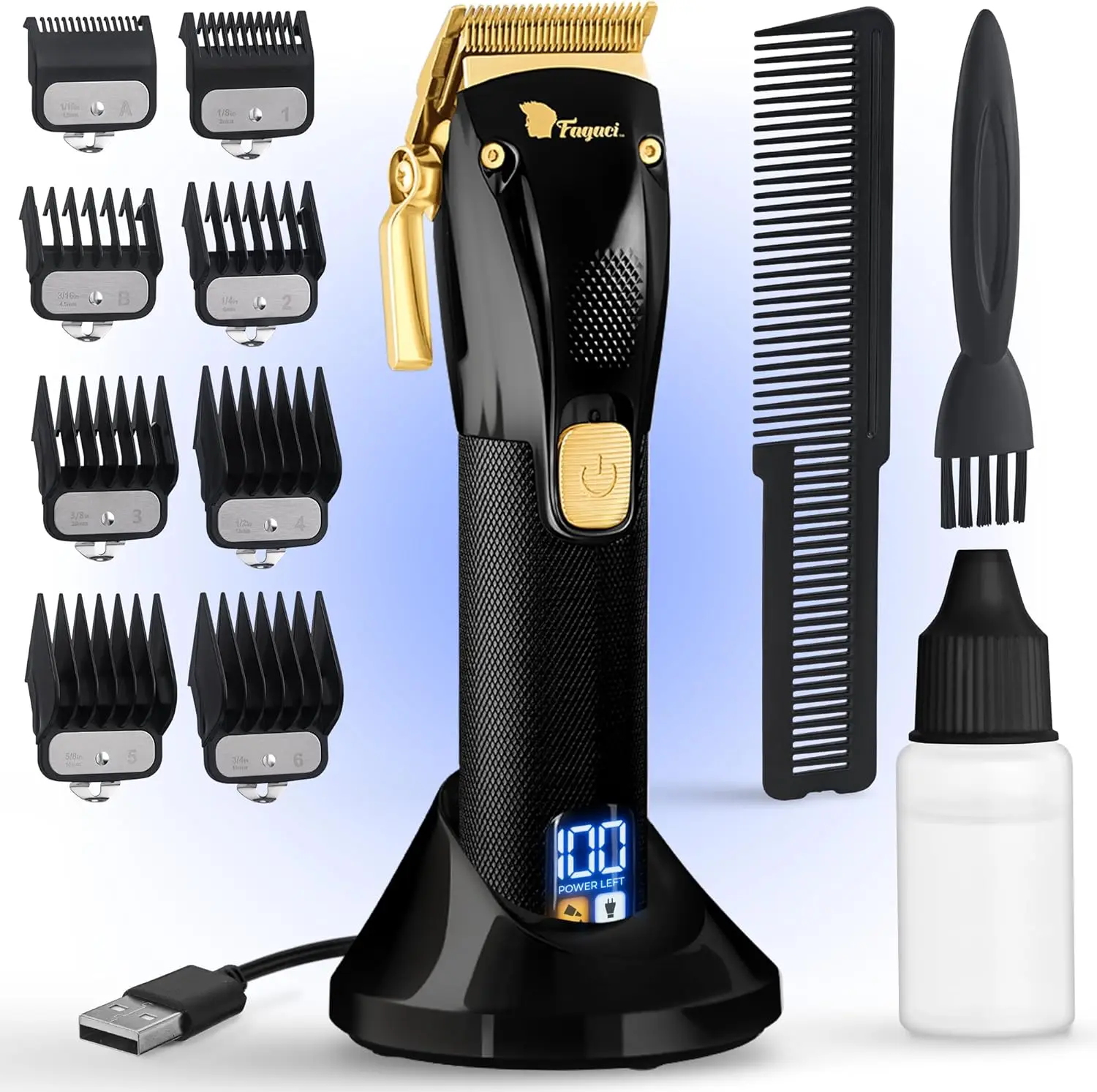 

Professional Cordless Hair Clippers for Men - Turbo Power, 5-Hour Battery Life, Precise Cutting