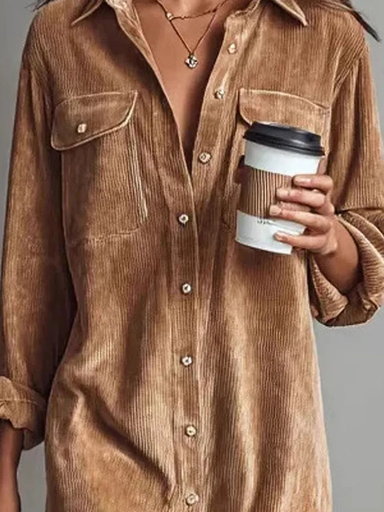 Robe mi-longue élégante à revers, simple boutonnage, décontractée, manches longues, fendue, chemises amples, mode pour les déplacements, robes de soirée solides, 2025