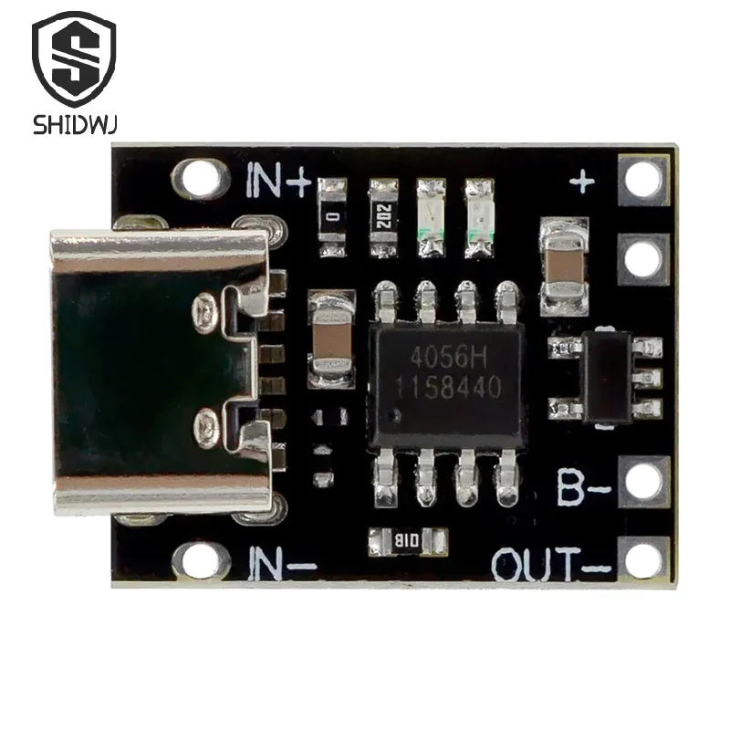 5 Stück TP4057 1A 3,7 V Lithium-Batterie-Lade- und Entladeplatine mit Schutz Typ-C USB C Li-Ionen-Akku-Ladeplatinen