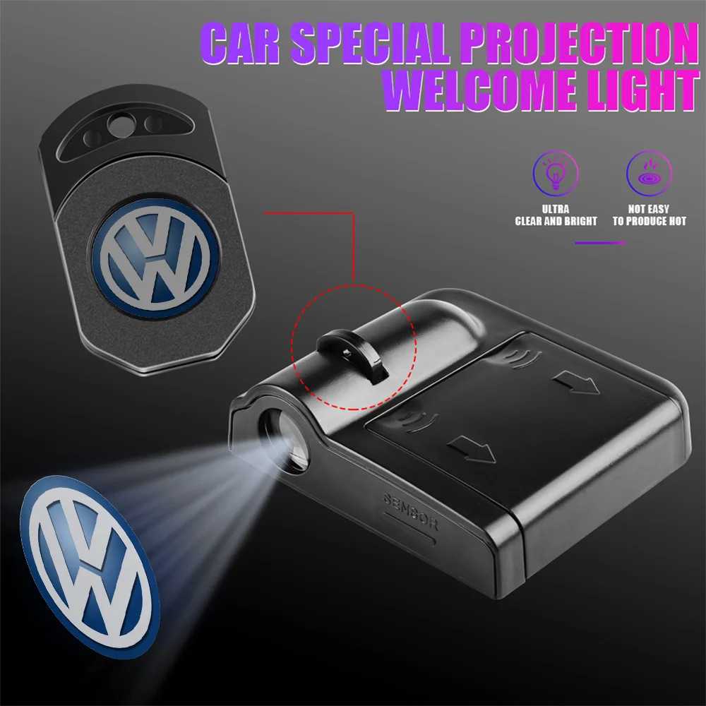 1PC LED Car Door Logo Welcome Light Laser Projector Lamp For Volkswagen Vw R RLINE Tiguan Jetta Scirocco Polo Touran Golf Passat