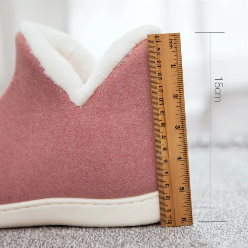 Family Home Slippers Men Plush Warm Shoes 2024 Anti-Slip Fur Faux Suede Brand Slippers Man Women Velvet Shoes Unisex Suede