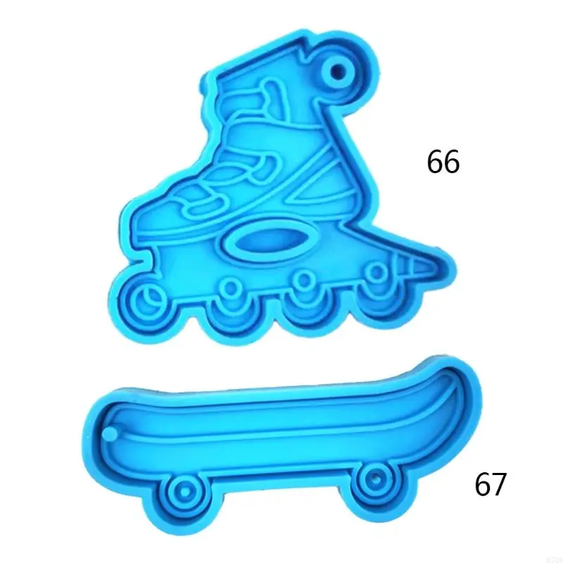 

97QE Roller Skates Skateboard Shaped Keychain Epoxy Resin Mold for Key Chain Pendants Silicone Mould DIY Crafts Jewelry Casting