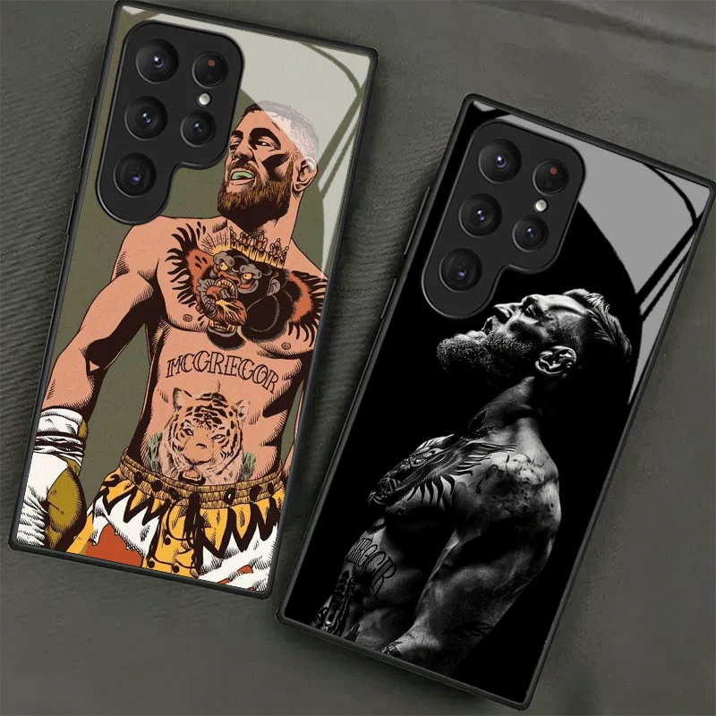 Чехол для телефона Conor McGregor Man из закаленного стекла для Samsung Galaxy S24 S25 S26 Ultra Edge S23 FE S22 Plus S21 + S20, противоударный чехол