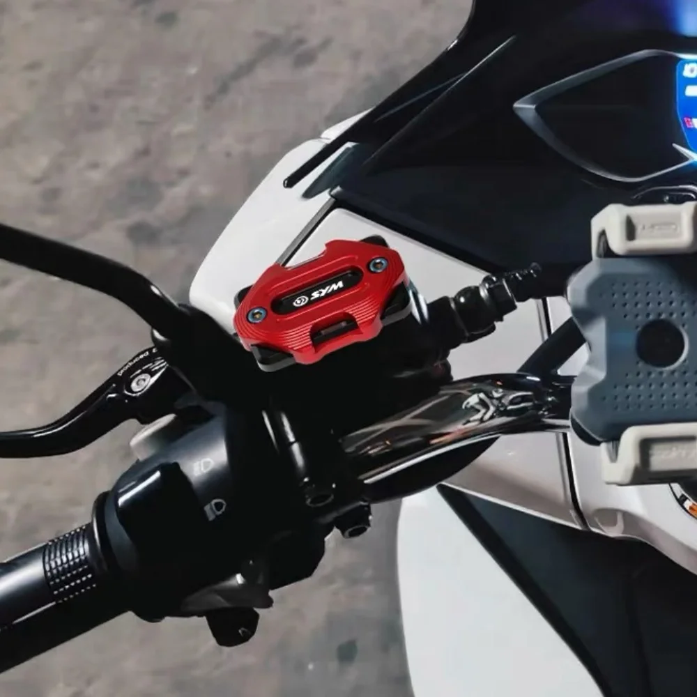 CNC aluminum alloy front brake and clutch fluid reservoir cap for the new SYM ADXTG400.