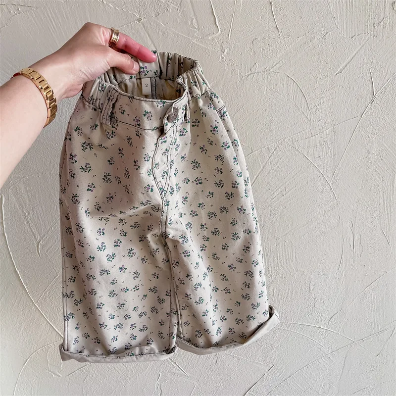 Autumn Kids Pants Floral Girls Trousers Chidren Clothes