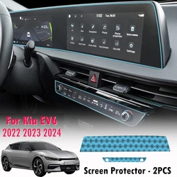 2PCS Screen Protectors for Kia EV6 2022-2025 (Light/Wind/GT-Line/GT/First Edition) Navigation LCD Screen & Car Cluster Screen