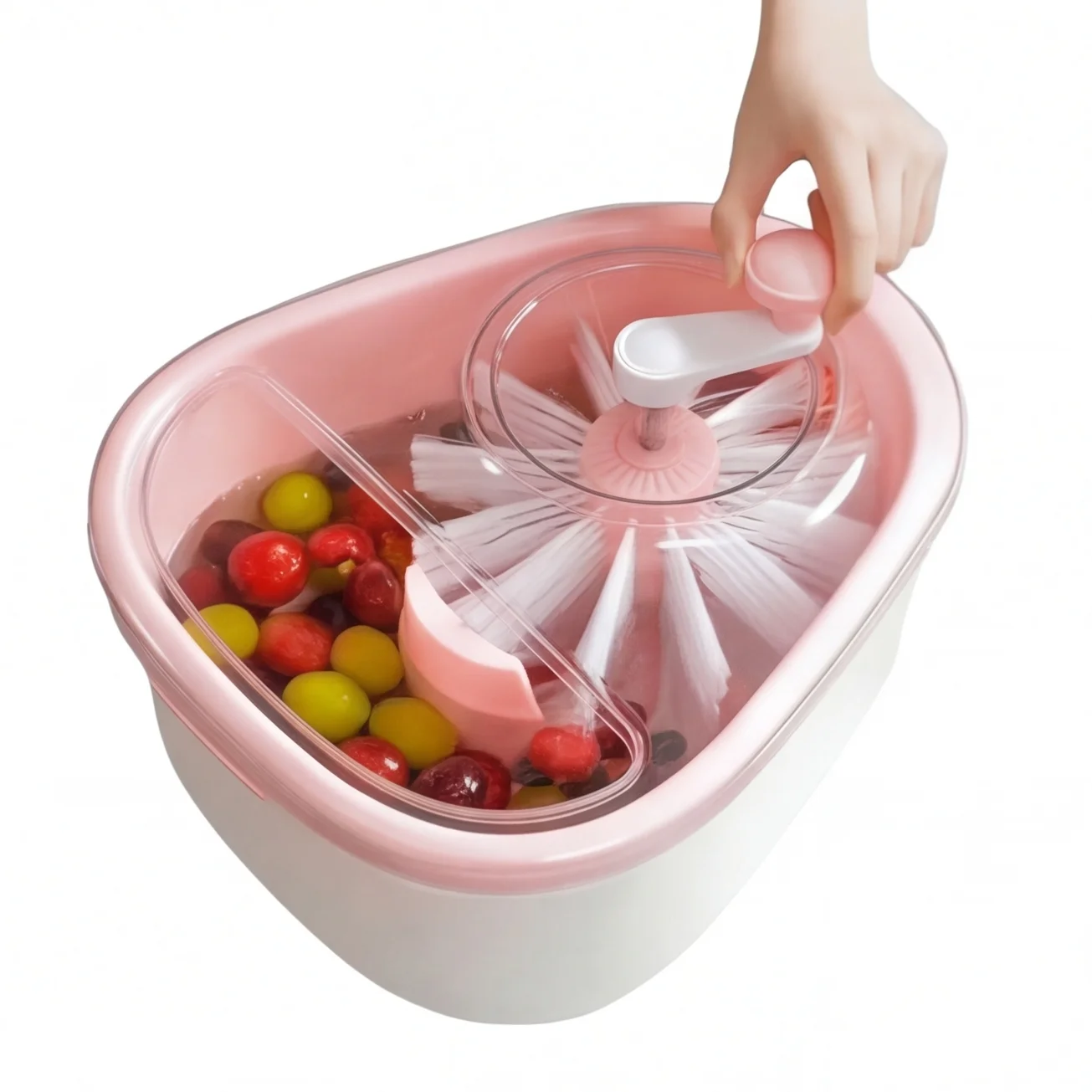 Fruit Cleaner Spinner Large Vegetable Scrubber Manual Salad Drainer Colander Basket Rapid Dry Berry Grape Washer Bowl Kitchen