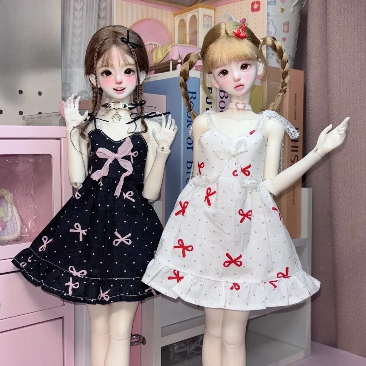 

Кукольный костюм для куклы Bjd 60/45 см, платье принцессы с бантом, игрушки для девочек, нарядный игровой домик, подарок 1/3 1/4, аксессуары для кукол, без куклы