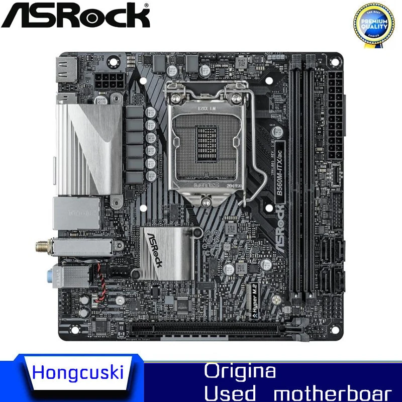 Used B560i B560M-ITX For ASROCK B560M-ITX/ac Original Desktop for Intel B560 DDR4 PCI-E 3.0 Motherboard LGA 1200 M.2 SATA3