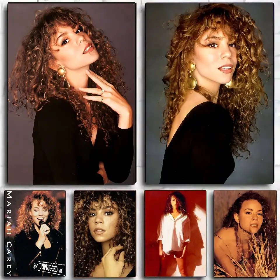 Sänger M-Mariah Carey Poster Selbstklebende Kunst Wasserdichter Papieraufkleber Kaffeehaus Bar Wohnheim Zimmer Wanddekoration