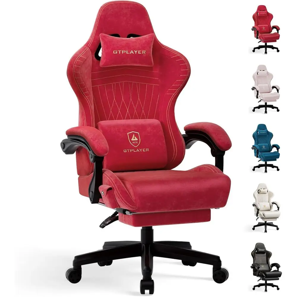 Gaming Chair with Speakers, Video Game Chairs with ootrest, PC Gamer Chairs or Adults - Padded High Back Ergonomic Reclining Sil