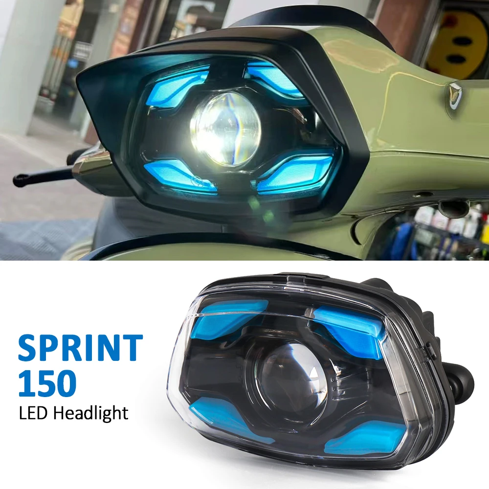 

Motorcycle Accessories LED Headlight For Vespa Sprint 150 Sprint150 SPRINT 2023 2024 2025 Front Light Daytime Running Light Led
