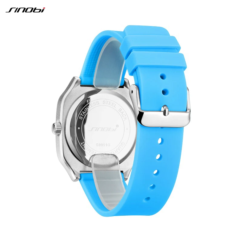 SINOBI New Creative Football Design Men's Quartz Watches Fashion Quartz Wristwatches Silicone Strap Male Gifts Waterproof Clock