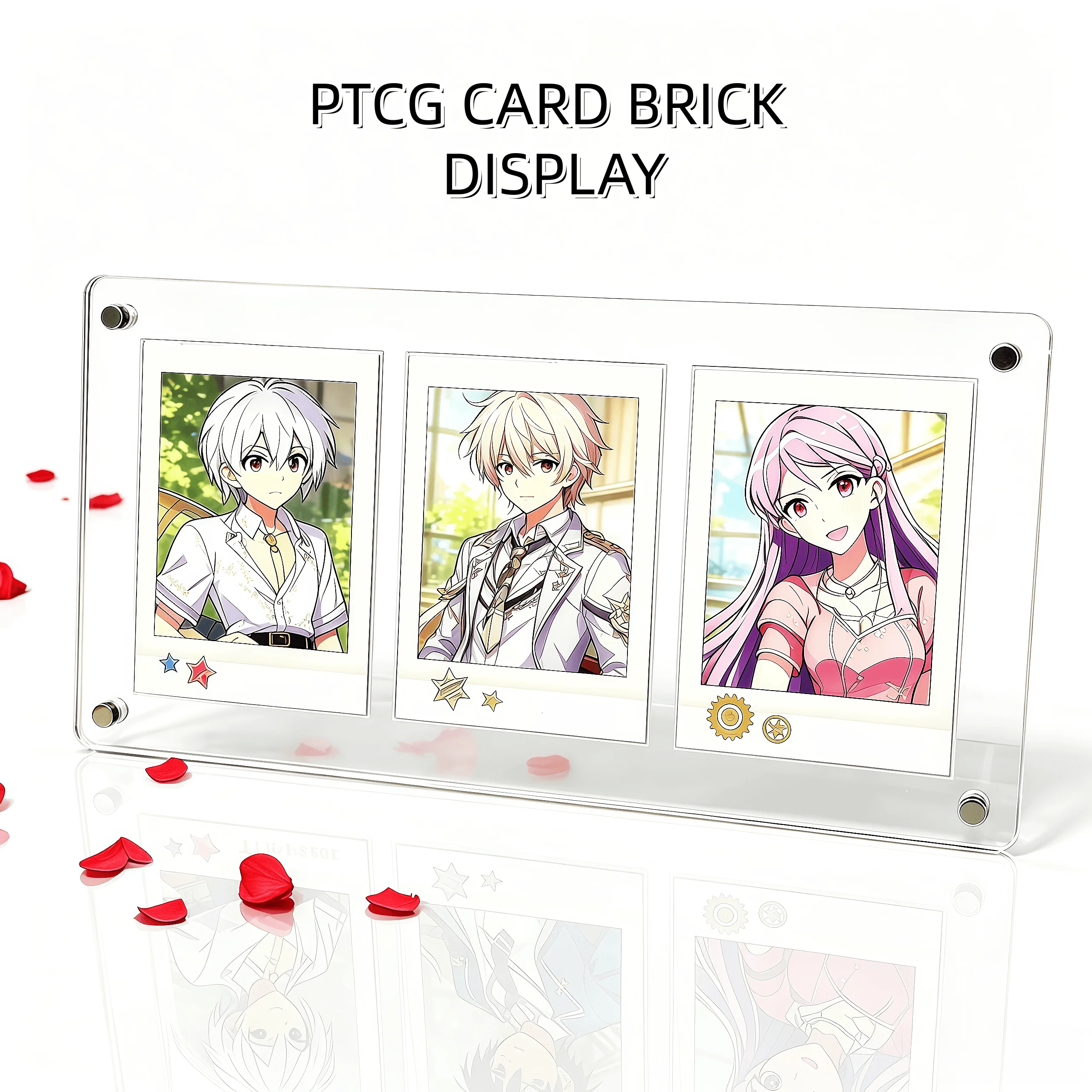 3-Fach Transparenter Kartenhalter-Rahmen für PTCG Pokemon YuGiOh Sammelkarten-Displayständer