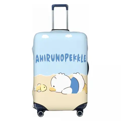 Kawaii Pekkle Duck 여행 가방 커버 Strectch 여행 보호 수하물 용품 휴일