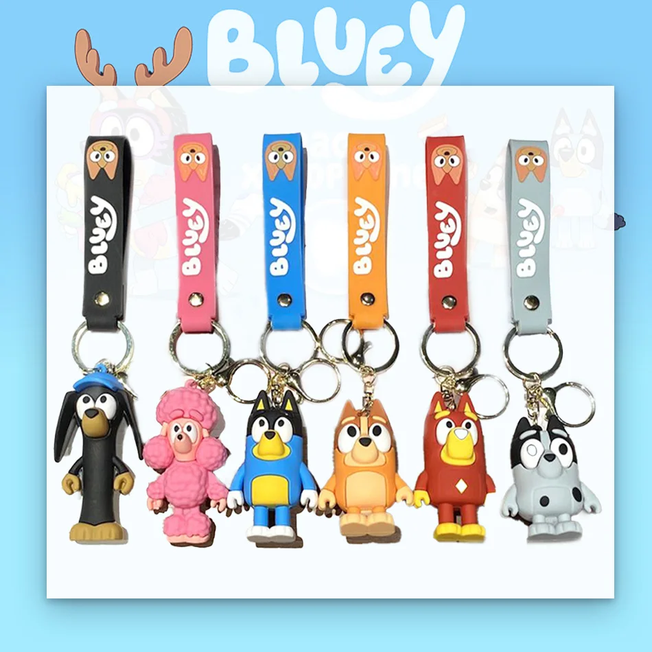 Bluey Bingo Keychain Gifts Creative Cartoon Bluey Family Cartoon Dog Keychain Bluey And His Friends Snickers Coco Bag Pendant