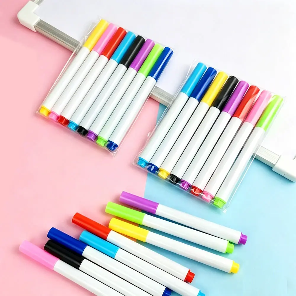 Mehrfarbige, wasserbasierte, glatte, feine, radierbare Whiteboard-Marker, sicher und geruchsneutral, ideal für Kinder zum Kritzeln, Malen und Ausmalen.