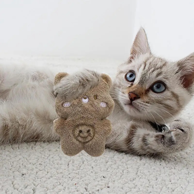 Cat Catnip Toy Cute Bear Design Catnip Plush Toys For Cats Soft And Comfortable Teeth Grinding Interactive Toy Stuffed Animal