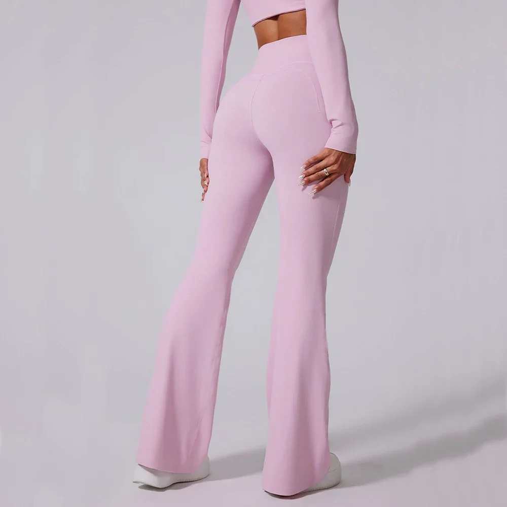 

Женские расклешенные леггинсы с высокой талией, брюки для тренажерного зала, фитнеса, йоги, спортивные леггинсы для бега, женские широкие брюки для йоги с контролем живота
