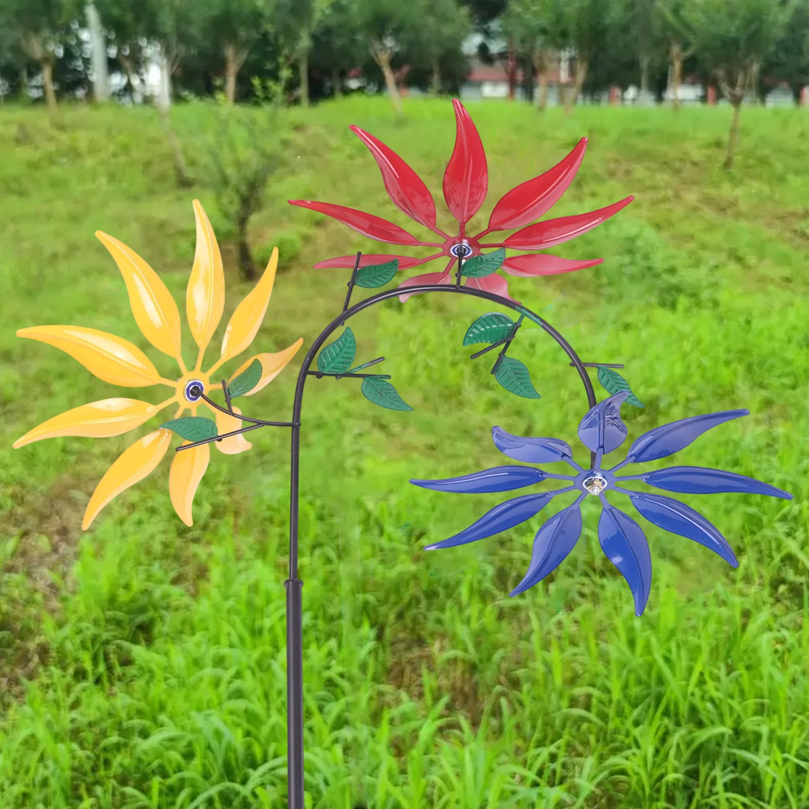 Colorful Windmill 30*20*95cm Garden Decor Dynamic Movement Mesmerizing Visual Display Sculptural Element Garden Accent