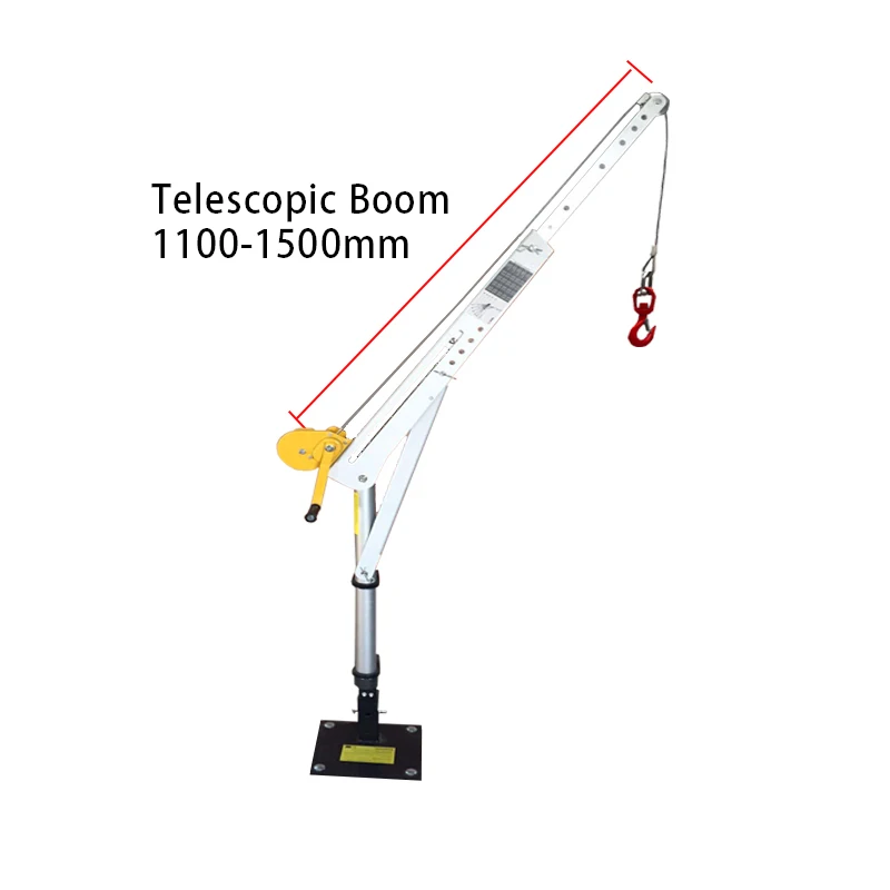 Mini guindaste portátil Ute, elétrico/manual, captador de caminhão, reboque, van, guindaste montado para material de armazém/motor/levantamento de máquinas