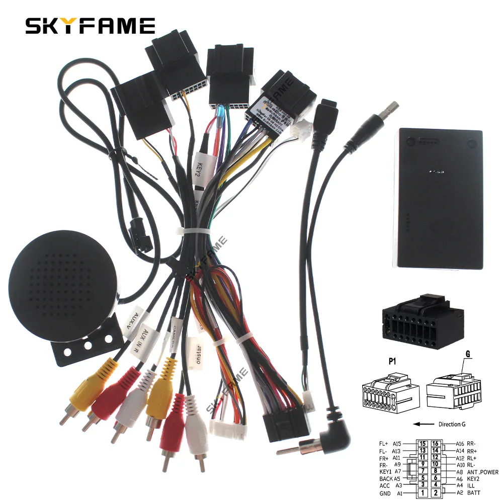 RAISE Car 16pin Wiring Harness Adapter Canbus Box Decoder Android Radio Power Cable For Hummer H2 Chevrolet Suburban