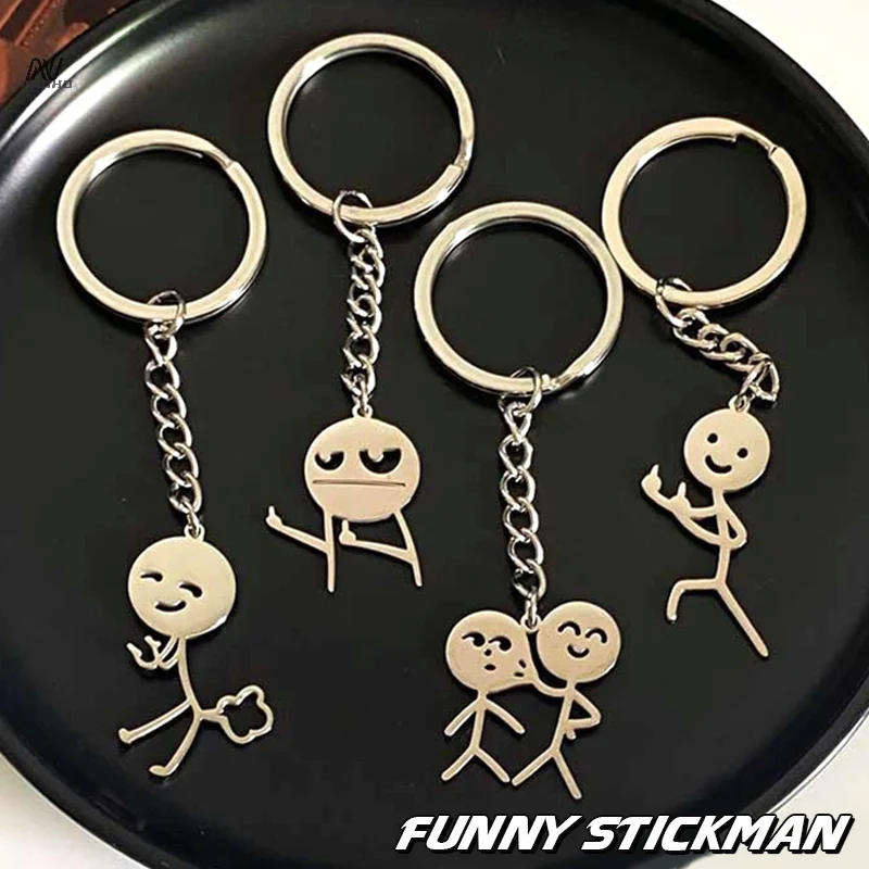 Interesting Match People Than Heart Middle Finger Couple Keychain Ins Personality Funny Bag Pendant Jewelry Couple friends Gift