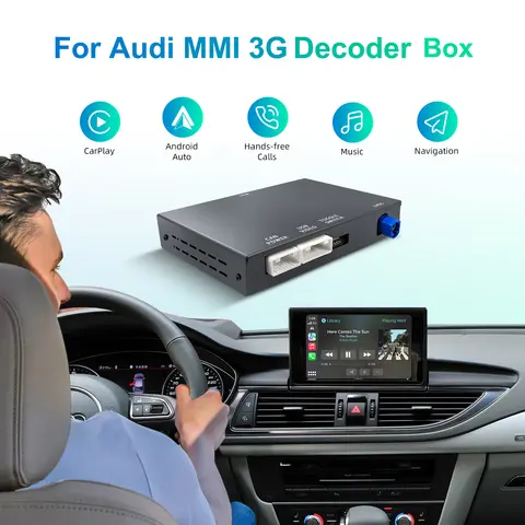 아우디 A1/Q3/A4/A5/Q5/A6/Q7/A8 MMI3G 6.5인치/7인치 화면 업그레이드용 무선 CarPlay 안드로이드 오토 레트로핏 키트 (플러그 앤 플레이)