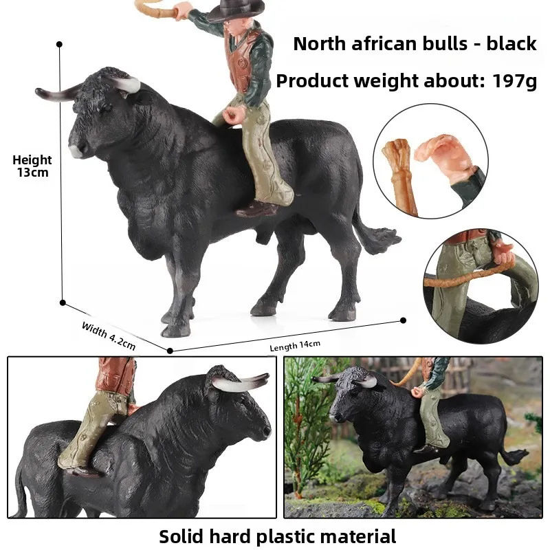 مزرعة الحيوانات مصارعة الثيران الجاموس زيبو الماشية العجل الثور الثور الدواجن عمل أرقام جمع الصلبة البلاستيكية لعبة مجسمة الاطفال هدية
