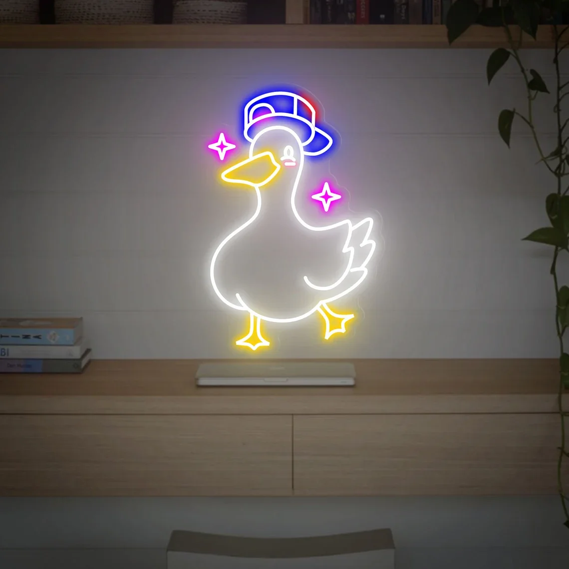 Animes Duck Neon Sign Custom Animal Sign Up for Kids Baby Game Room Bedroom Cute Duck Decor Bar Club Pub Shop Neon Gift