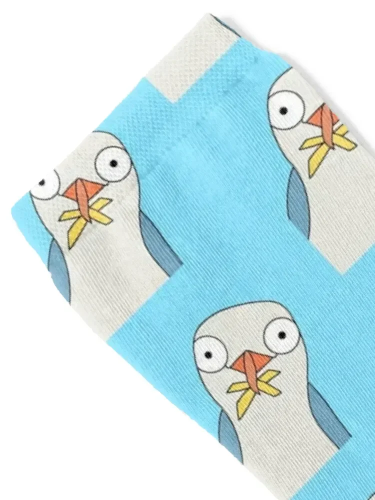 The Chip Thief - Seagull with chips Socks colored hockey sports stockings Socks Men Women's