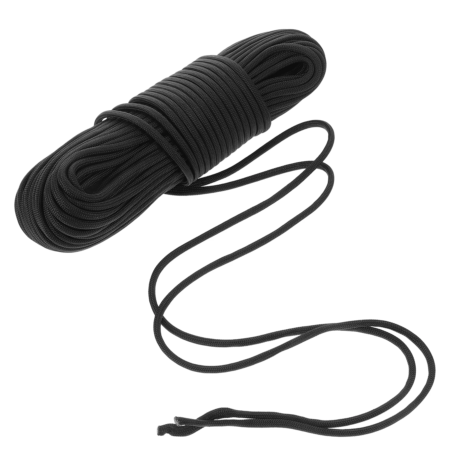 

Outdoor Survival Rope 30ft Black Nylon Cord for Tent Camping Gear Tree Mountaineering Hiking Tarps Hauling Lines Accessory