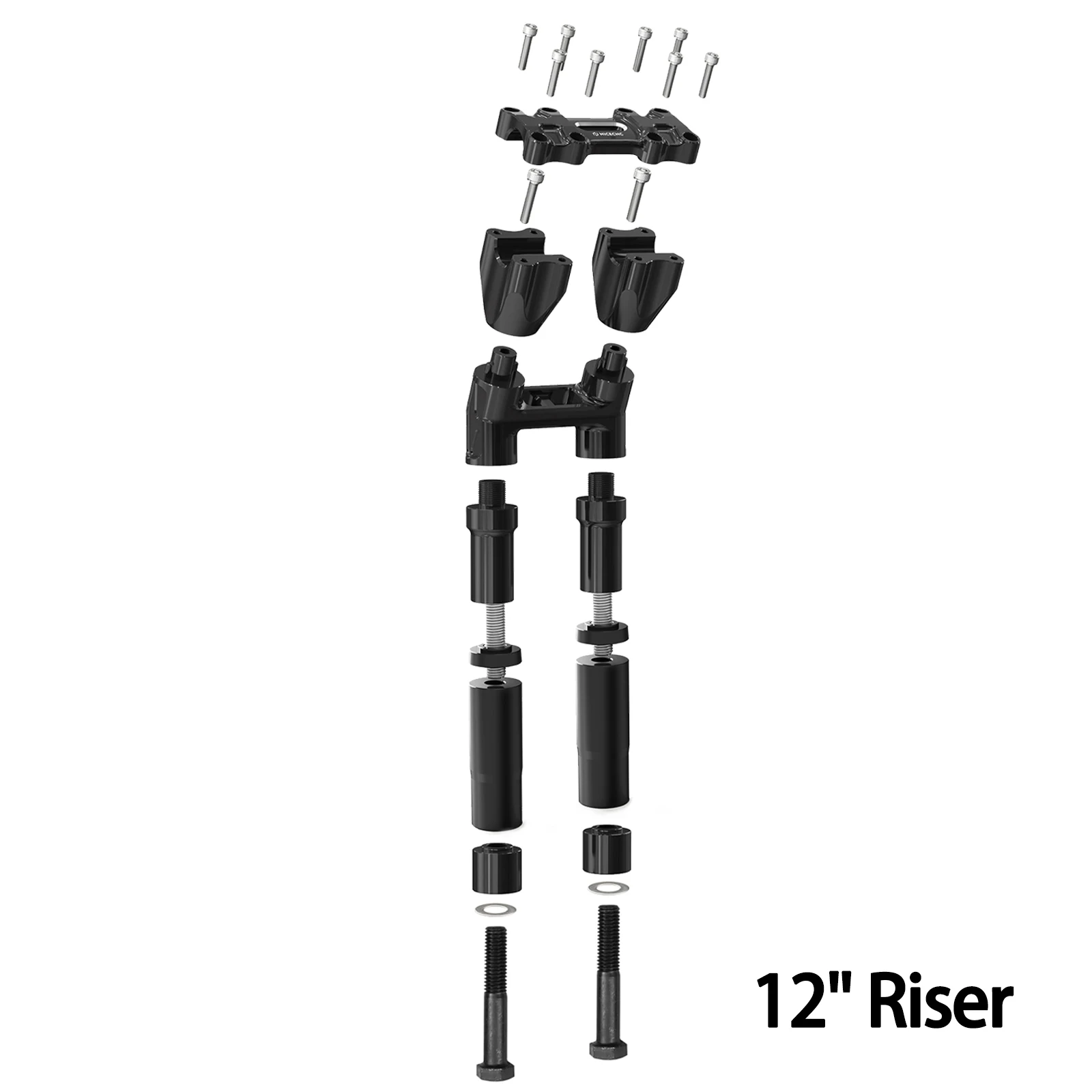 Kickback Handlebar Riser 12"/8"/ 7"/6"/5" For Harley Softail Fat Boy Heritage Deluxe Sportster 883 1200 XL XR Dyna Street Bob view 4